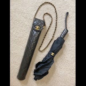 Chanel lambskin umbrella crossbody bag with umbrella